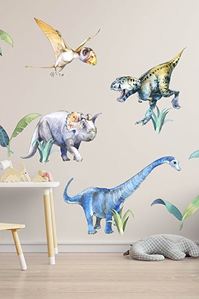 TUGİBU مجموعة ملصقات جدارية على شكل ديناصور لتزيين الحائط