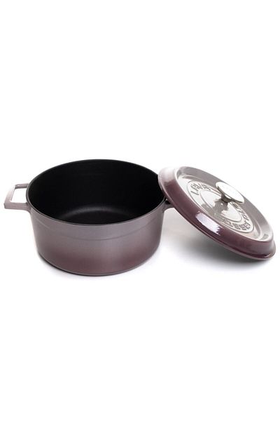 Lava Cast Round Deep Pot Trendy Diameter 24 Cm Purple