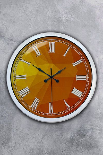 Kasva Concept 40 cm White Metal Orange Upholstery Wall Clock