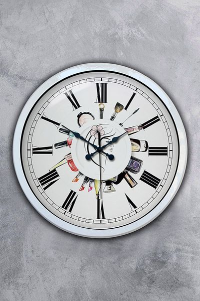 Kasva Concept 40 cm White Metal Beauty Salon Wall Clock