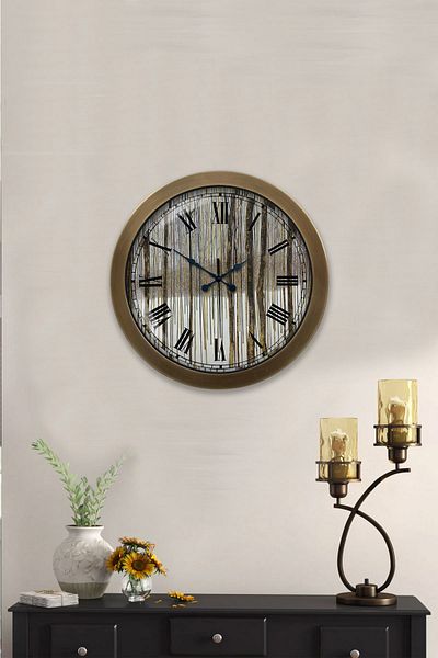 Kasva Concept Antique Metal Roman Numeral Wall Clock 36 cm