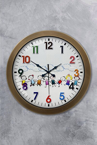 Kasva Concept ساعة حائط لغرفة الأطفال معدنية عتيقة مقاس 36 سم