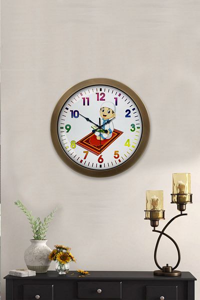 Kasva Concept Gift 36 cm Antique Metal Children's Room Wall Clock