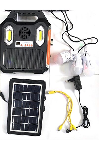 DAT Everton Güneş Panelli 3 Ampullü Radyolu Kamp Için Çok Amaçlı Solar