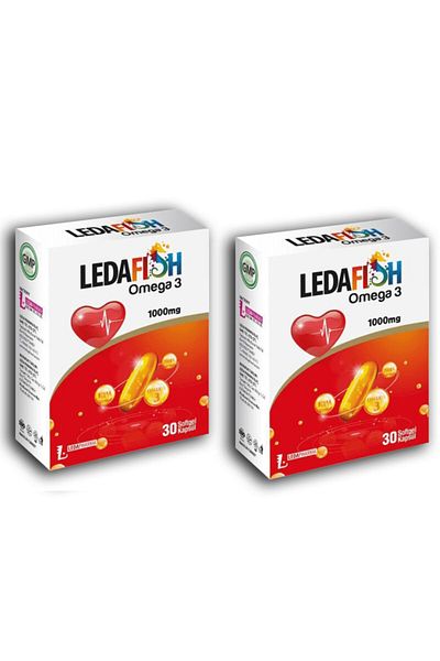 LedaPharma Ledafish Omega 3 1000mg - 30 Softgel Capsules X2 Pieces