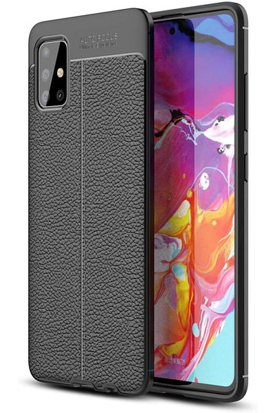 Fibaks حافظة جلدية متوافقة مع هاتف Galaxy A51 مصنوعة من الكربون الصلب