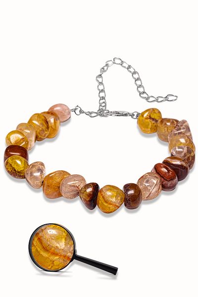 Tesbih Atölyesi Certified Orange Agate Stone Natural Stone Bracelet