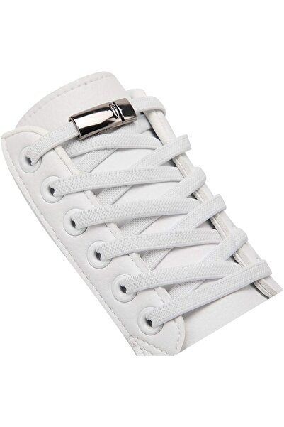 Magnetic Shoelace - Black and white Elastic Shoelace- 100 cm Easy to Use Magnetic Shoelace