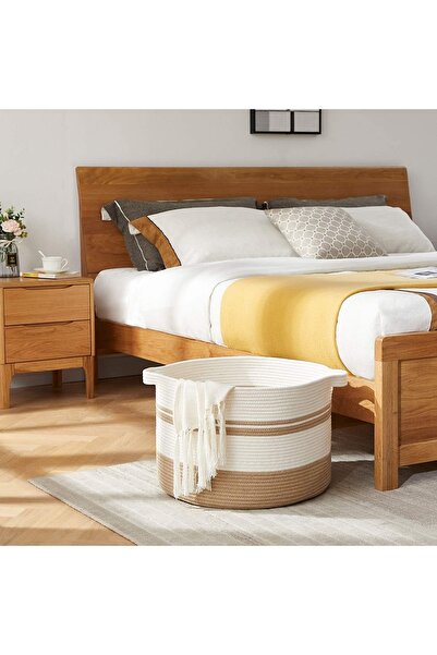 MaVaux Βαμβακερό καλάθι από γιούτα μεγάλου μεγέθους, καλάθι συλλογής βρεφικών αντικειμένων, μαλακό μεγάλο καλάθι αποθήκευσης