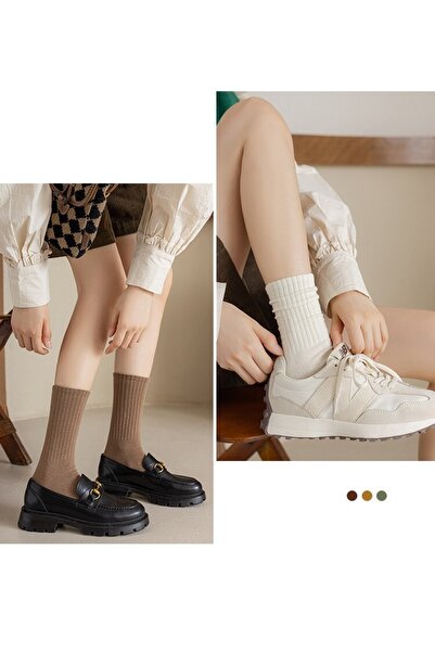 çorapmanya 6 Çift Kadın Çok Renkli Kışlık Soket Çorap