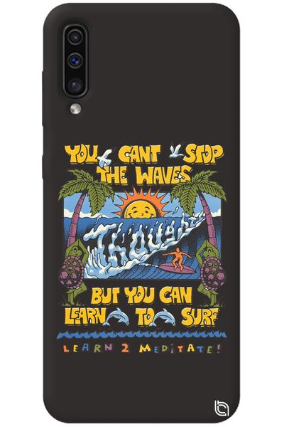 WANNA PROTECT Samsung A50 Black Premium Velvet Inside Waves Patterned Silicon...