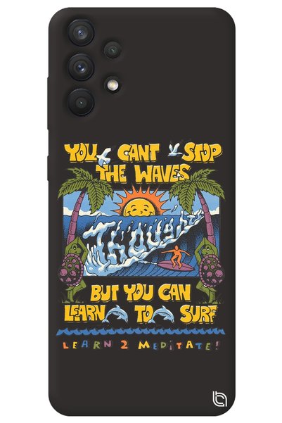 WANNA PROTECT Samsung A13 4g Black Premium Velvet Inside Waves Patterned Sili...