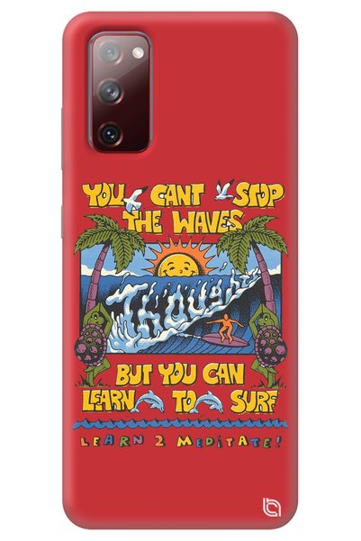 WANNA PROTECT Samsung S20 Fe Red Premium Velvet Inside Waves Patterned Silico...