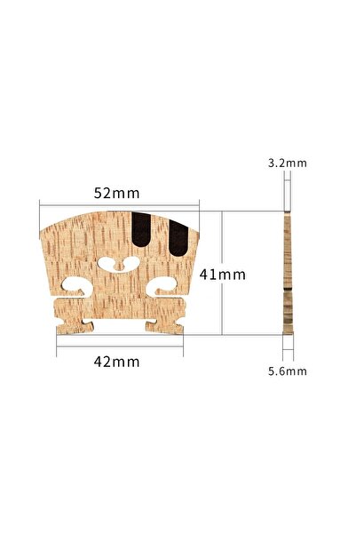 LE MANS Aubert- De Luxe Vbr-802 Model Abanoz Parçalı 4/4 Kelebek Ağacı Profesyonel Keman Köprüsü