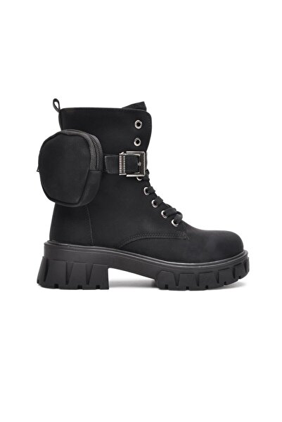 BAYRAMOĞLU KUNDURA Siyah Cüzdan Detaylı Fermuarlı Günlük Kadın Postal Bot