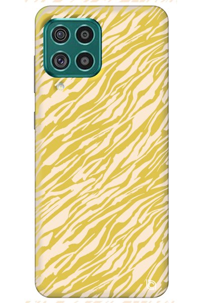 WANNA PROTECT Samsung M53 Yellow Premium Velvet Stripes Patterned Silicone Ph...