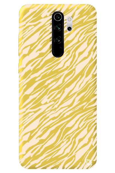 WANNA PROTECT Xiaomi Redmi Note 8 Pro Yellow Premium Velvet Lines Patterned S...