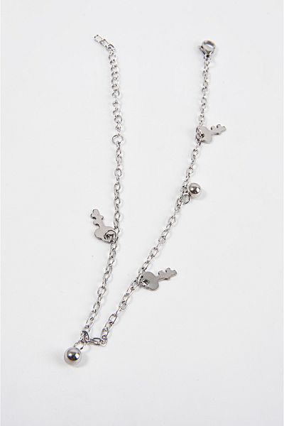 EUROMODA Steel Key Beaded Figured Steel Anklet Foot Accessory