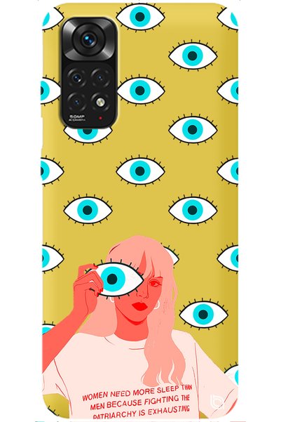 WANNA PROTECT Xiaomi Redmi Note 11S Yellow Premium Velvet Eye Patterned Silic...