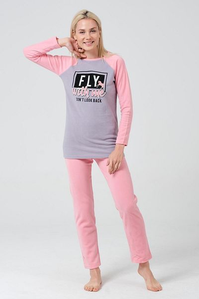 DOFİ Pink Women's Fleece Pajama Set