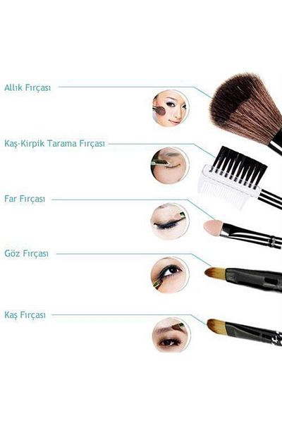 Kenpool 5 Pieces Makeup Blush Eyebrow Eyeshadow Eye Lash Brush Set Assortment