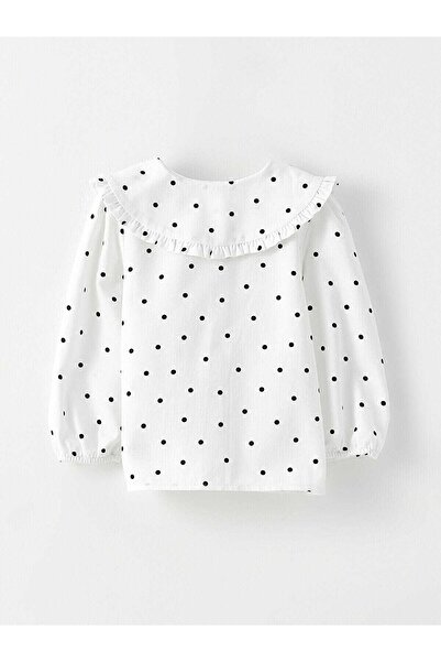 LC Waikiki Bebe Yaka Uzun Kollu Desenli Pamuklu Kız Bebek Gömlek