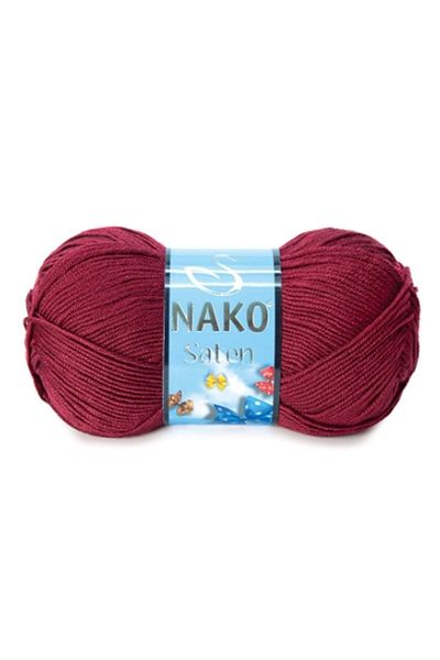 NAKO Burgundy Satin 5-Piece Hand Knitted Set - 999 Model