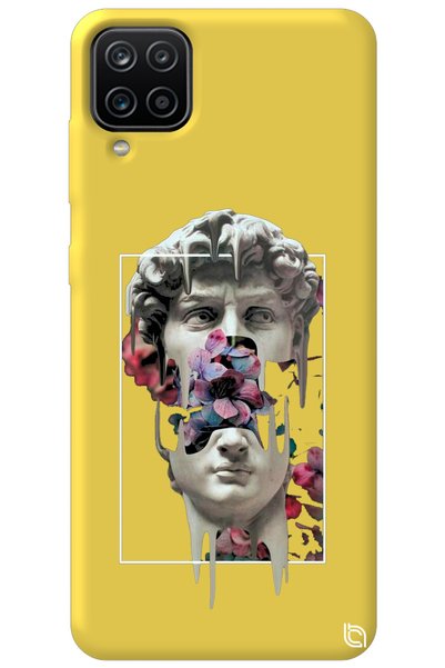 WANNA PROTECT Samsung M12 Yellow Premium Velvet David Patterned Silicone Phon...