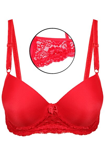 Women's Red Lace Unsupported Underwired Bra