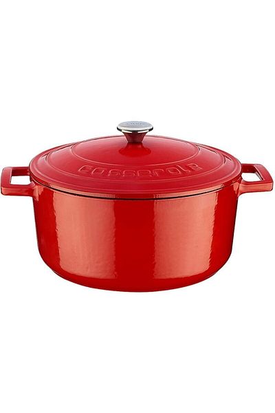Lava 22 cm Cast Iron Red Non-shrinkable Flat Model Pot