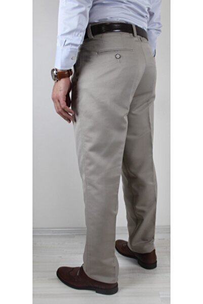 Bilgiçler Ανδρικό λινό παντελόνι Classic Cut Grey Markus