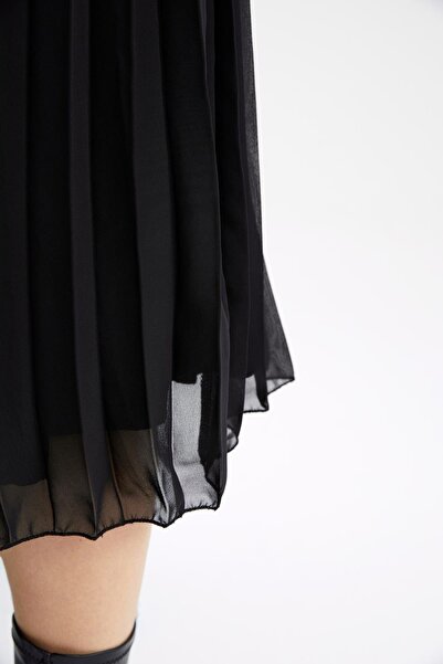 DeFacto A-Line Flexible Waist Lined Chiffon Pleated Midi Skirt Z2076Az22Au