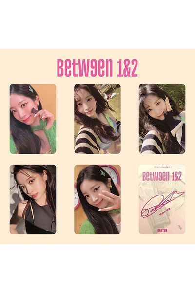 Kpop Dünyasi مجموعة بطاقات الألبوم الموقعة مرتين Dahyun ''بين 1 و2''