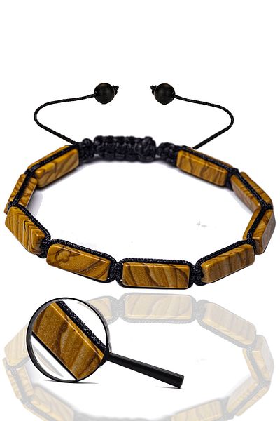 Tesbih Atölyesi Certified Wood Jasper Stone Natural Stone Bracelet