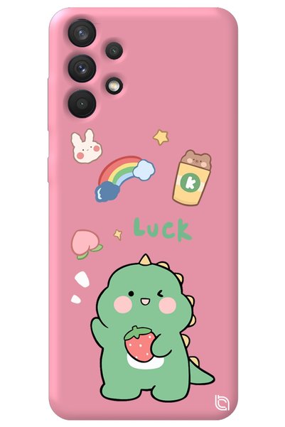 WANNA PROTECT Samsung A13 4g Pink Premium Velvet Dinosaur Patterned Silicone ...