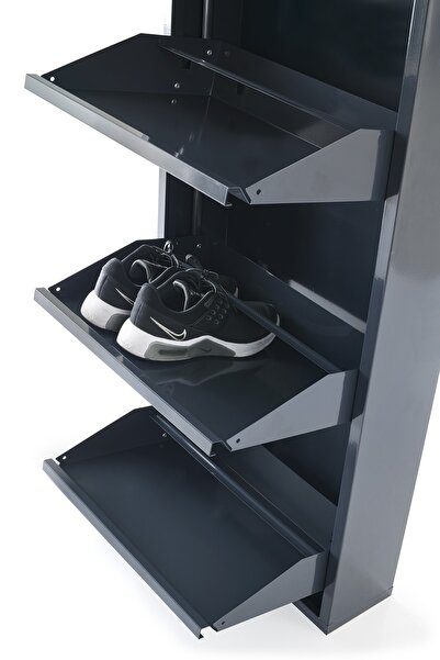 Pratik Metal Ayakkabılık ve Mobilya 5'li Kilitli Pratik Metal Ayakkabılık (gri)