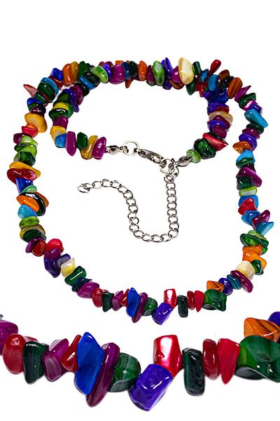 Tesbih Atölyesi Certified Multicolor Mother-of-Pearl Natural Stone Women's Necklace