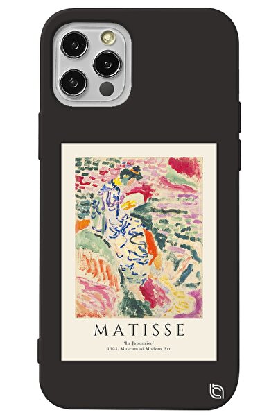 WANNA PROTECT Iphone 14 Pro Siyah Premium Içi Kadife Matisse Desenli Silikon ...