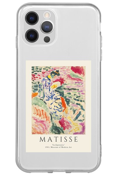 WANNA PROTECT Iphone 14 Pro Matisse Desenli Silikon Şeffaf Telefon Kılıfı