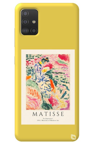 WANNA PROTECT Samsung M51 Yellow Premium Velvet Inside Matisse Patterned Sili...