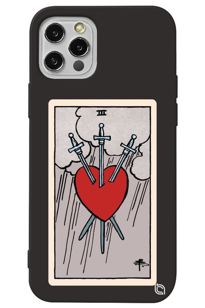 WANNA PROTECT iPhone 14 Pro Black Velvet Tarot Heart Patterned Silicone Phone...