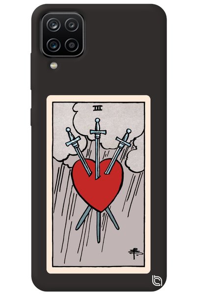 WANNA PROTECT Samsung M12 Black Premium Velvet Inside Tarot Heart Patterned S...