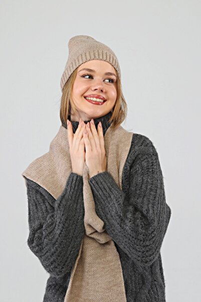 Aghilo - Camel Scarf Beret Set
