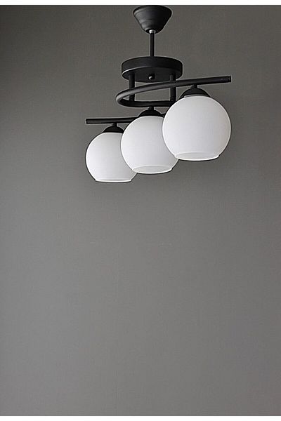 Uçar Lighting Modern Sports Retro Black Solo 3-Piece Chandelier
