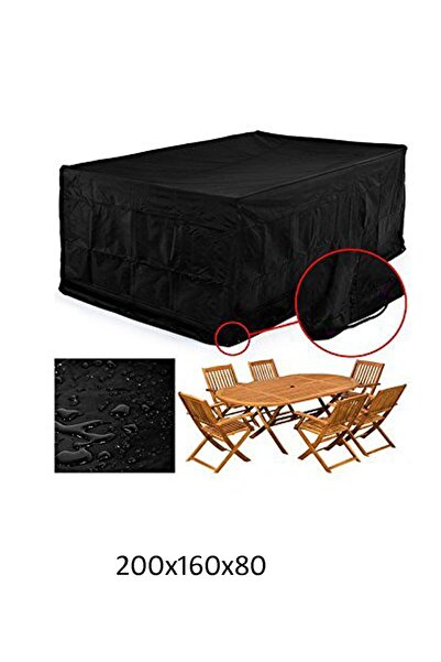 Leiste Coverx Bahçe Masası Sandalye Koruma Örtüsü Kılıfı Su Geçirmez Yağmur Önleyici Branda 200x160 Cm