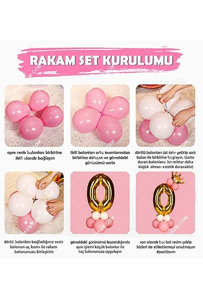 PARTİAVM Masha And His Husband Balloon Chain Full Set Masha And The Bear (pump+chain+adhesive)