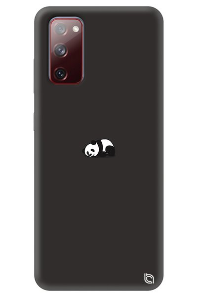 WANNA PROTECT Samsung A03S Black Premium Velvet Panda Patterned Silicone Phon...