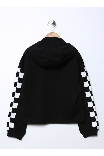 Funky Rocks Printed Girl's Black Sweatshirt Prg-50