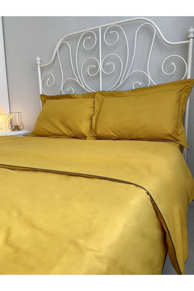 calinahome Double Mustard Colored Quilt Cover