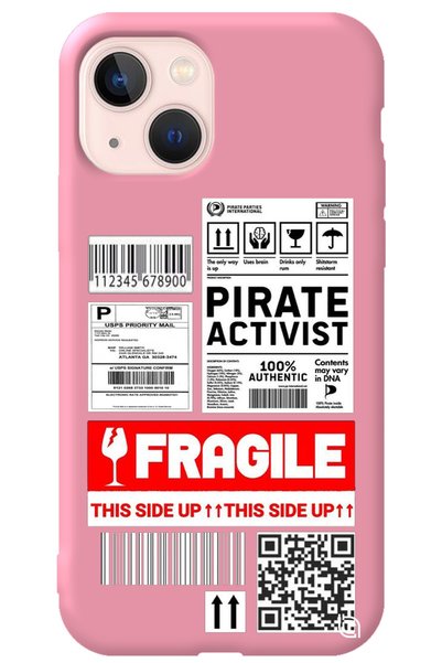WANNA PROTECT iPhone 14 Pink Premium Velvet Fragile Patterned Silicone Phone ...
